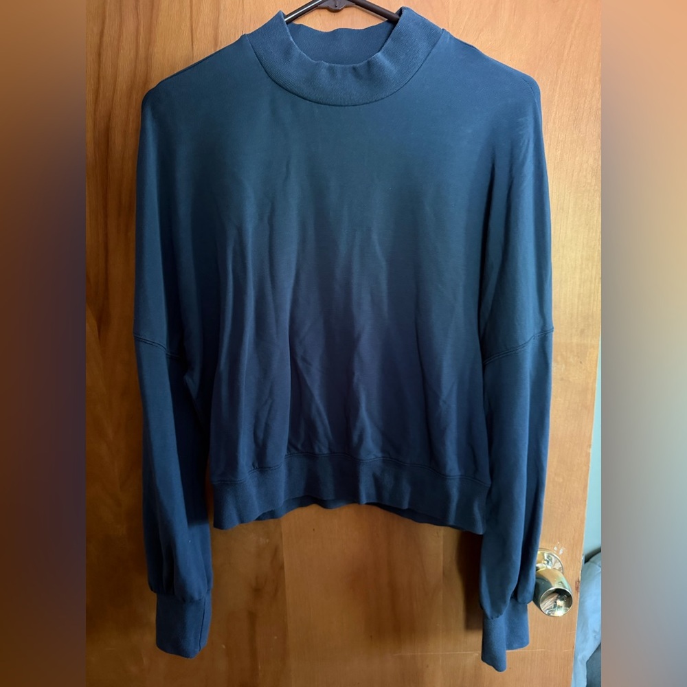 Fabletics Navy Mockneck Sweatshirt